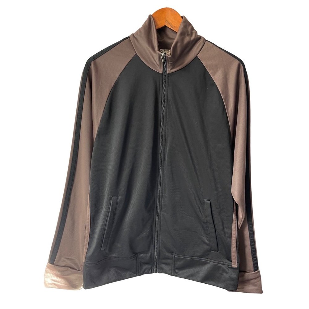 Vintage Juicy Couture Brown & Black Y2K "The Gilded Youth" Zip Up Mens Jacket XL